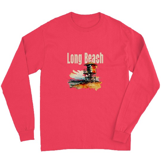 Long Beach New York Oceanfront Lifeguard Tower Long Sleeves