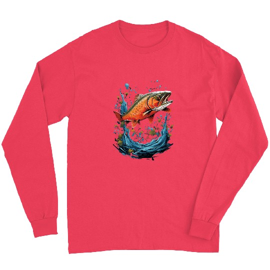 Fishing Fun Fly Fishing Arctic Char Brook Trout Fish Long Sleeves