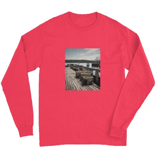 Fishing Fun Nets Lobster Traps Dock Long Sleeves
