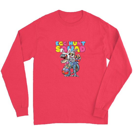 Dinosaur Pet Egg Hunt Squad Easter Bunny Long Sleeves