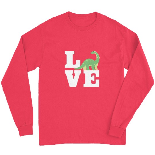 Dinosaur Pet Love Brontosaurus Design Primeval Creatures Long Sleeves