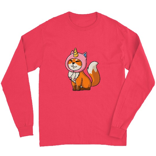 Unicorn Pet Fox Kawaii Unicorn Rainbow Hat Long Sleeves