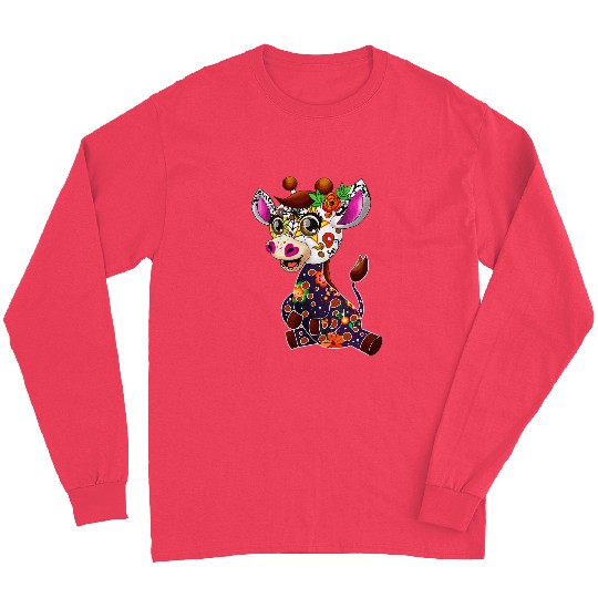 Giraffe Pet Sugar Skull Giraffes  for Women Day of the Long Sleeves