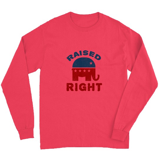 Elephant Mammal Raised Right Republican  Conservative Long Sleeves