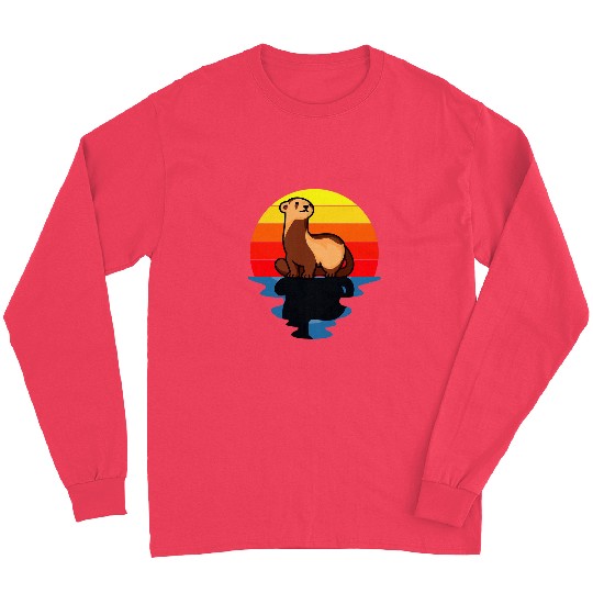 Ferret Pet sunset ferret Long Sleeves