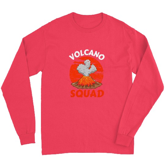 Volcano Squad Erupting Lava Ash Geology Magma Fires Geologist Long Sleeves