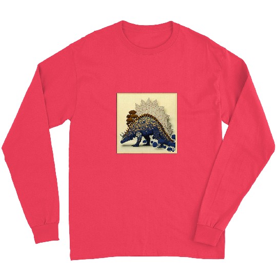 Dinosaur Pet Surrealism Japanese Painting Stegosaurus Long Sleeves