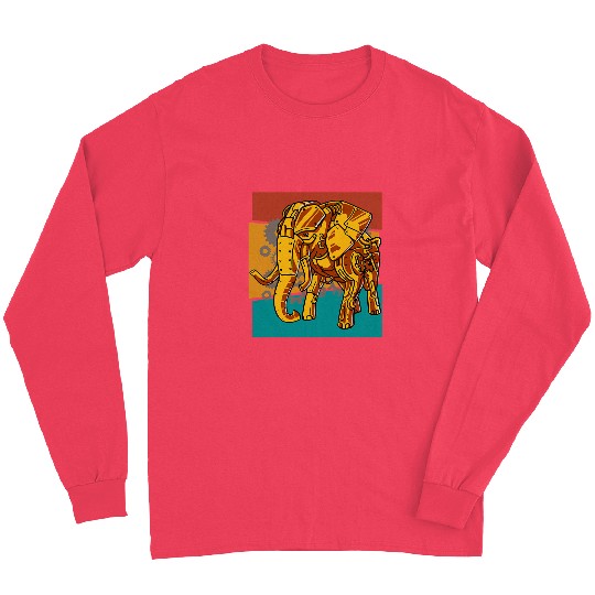 Elephant Mammal Mechanical Elephant Steampunk Long Sleeves