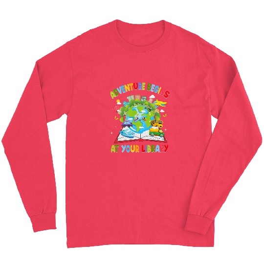 Book Fun Adventure Begins At Your Library Reading 0011 Long Sleeves