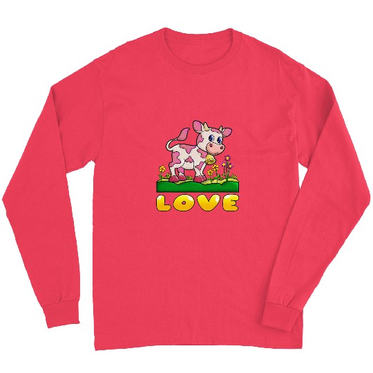 Cow Pet Strawberry Cow Design Long Sleeves