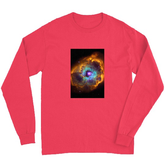 Astronaut Job Space Nebula Galaxy Deep Space Universe Gradient Pattern 43 Long Sleeves