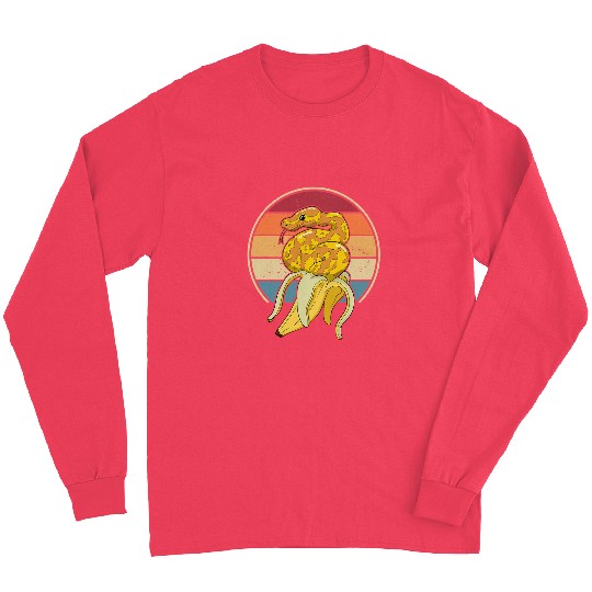 Python Pet Retro Pythonidae Snake Owner Snake Lover Banana Ball Python Long Sleeves