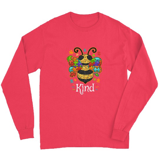 Autism Puzzle Bee Bumble Bee Be Kind Autistic 76 Long Sleeves