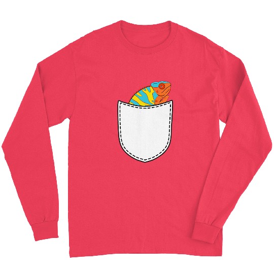 Chameleon Pet Rainbow Chameleon in Chest Pocket Reptile Holder Lizard Long Sleeves