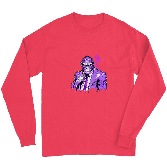 Gorilla Pet Cool Boss Chimpanzee Thinking Ape Monkey Gorilla Long Sleeves