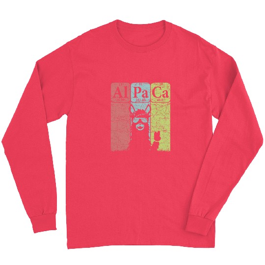 Llama Pet Alpaca Periodic Table Elements Llama Alpaca vintages 23 Long Sleeves