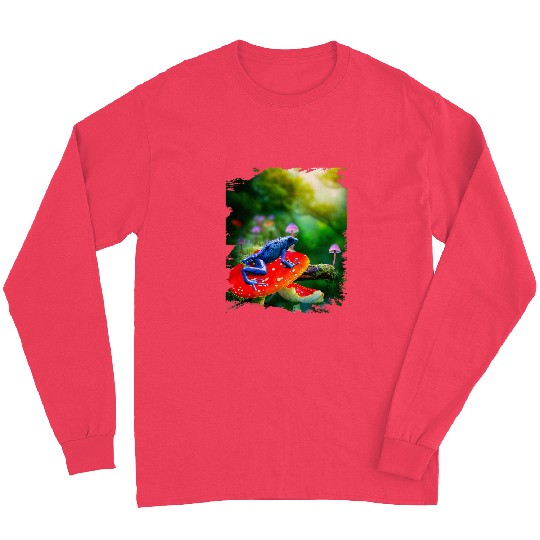 Frog Pet Poison Dart Arrow Frog On The Mushroom Long Sleeves