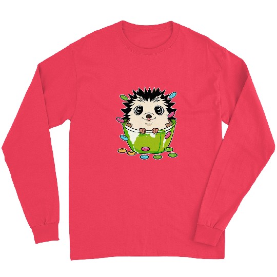 Hedgehog Pet Cereal Cute Animal Lover Long Sleeves
