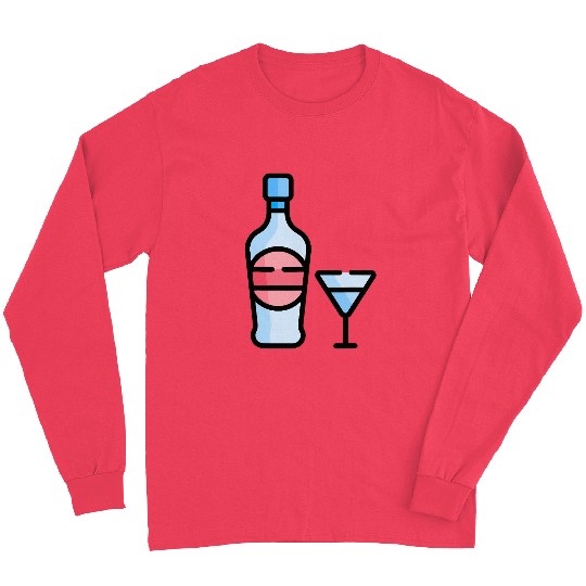 Martini Glass Green Olive Bartender Vodka Gin Cocktail Drink Long Sleeves