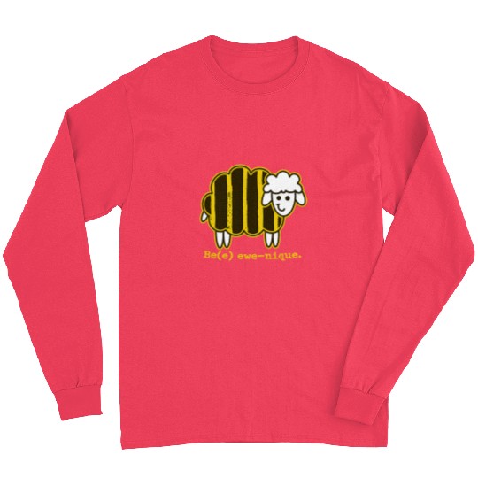 Sheep Pet Be EweNique Bee Bumblebee Honey Bee Pattern Cartoon Long Sleeves