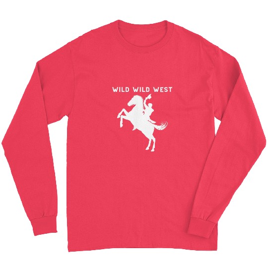 Horse Pet Wild Wild West Western Cowboy on a Horse Long Sleeves