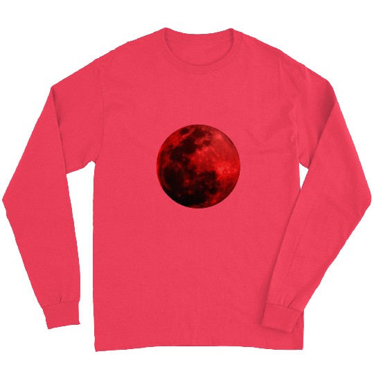 Astronaut Job Blood Moon Realistic Red Bloody Luna Outer Space Long Sleeves