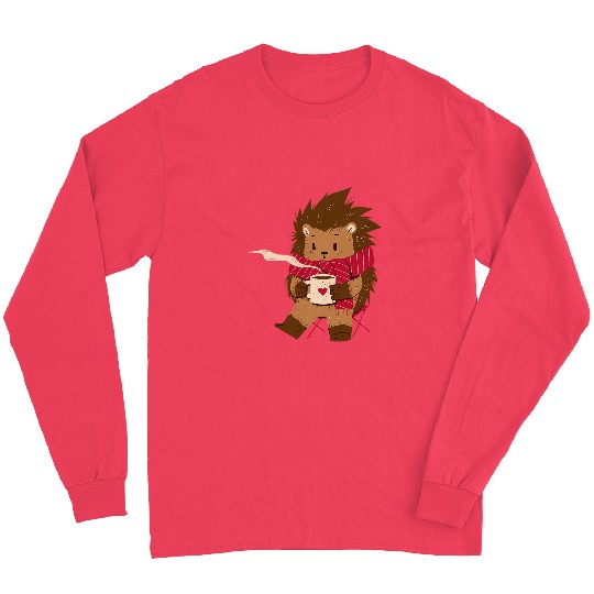 Hedgehog Pet Hot Coco Hedgehogs Camping Crew Road Trip Long Sleeves