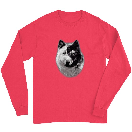 Coyote Mammal Ying Yang White Black Long Sleeves