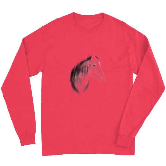 Horse Pet Black Stallion Long Sleeves