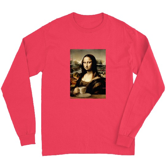 Coffee Fun Mona Lisa Coffee Lover Long Sleeves