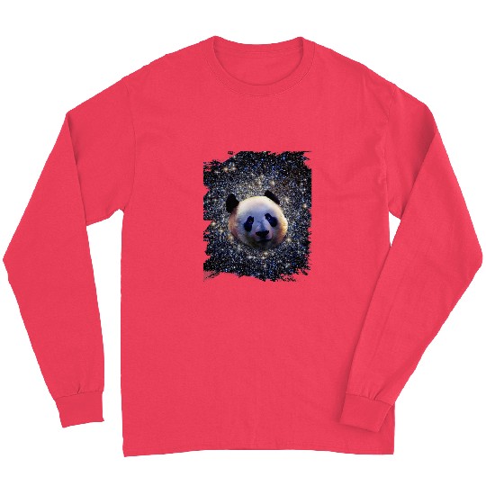Panda Pet Face In Space Galaxy Long Sleeves