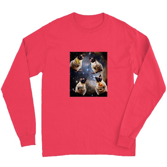 Coffee Fun Space Galaxy Cat Pizza Taco Coffee Ice Cream Cats Long Sleeves