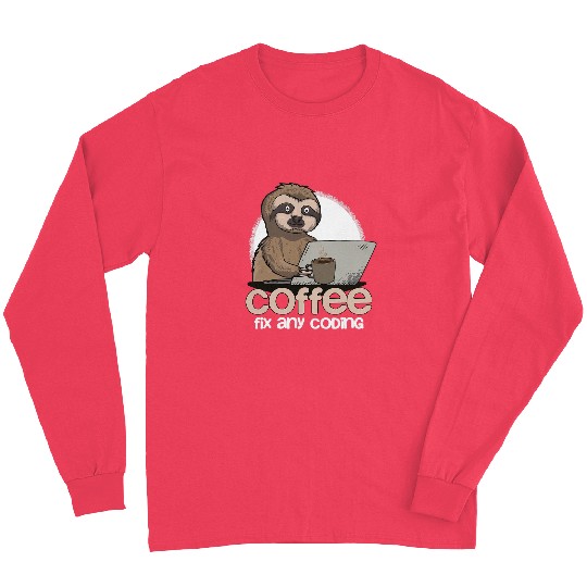 Sloth Pet Computer Science Sloth Programmer Coding Gift For IT Coder Long Sleeves