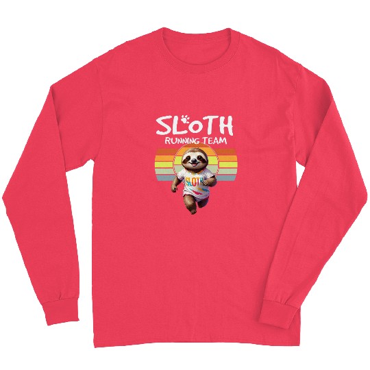 Sloth Pet Running Team Matching Fun Run Participant Themed Event Long Sleeves