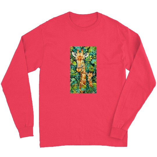 Giraffe Pet Joyful Explosion Of Color Life Giraffe Jungle Long Sleeves