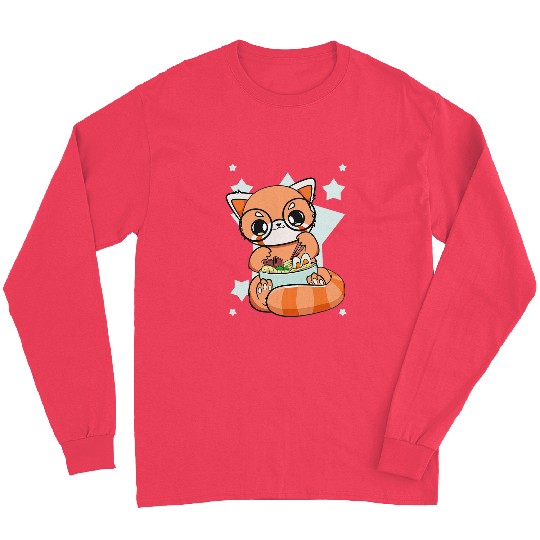 Panda Pet Chinese Red Panda Eating Ramen I Love Ramen Noodles 8 Long Sleeves