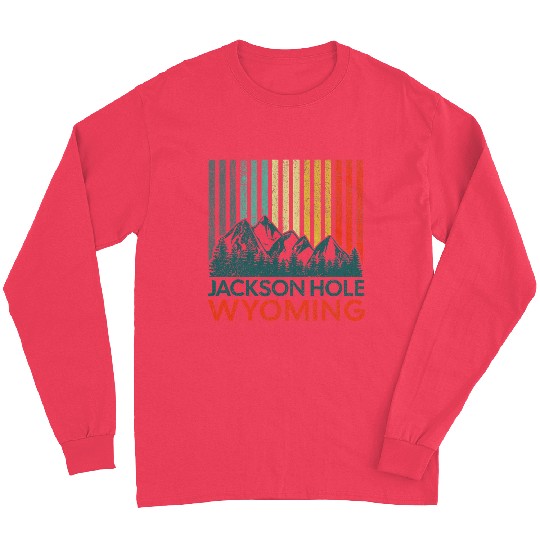 Jackson Hole Wyoming Nature Hiking Outdoors Retro Long Sleeves