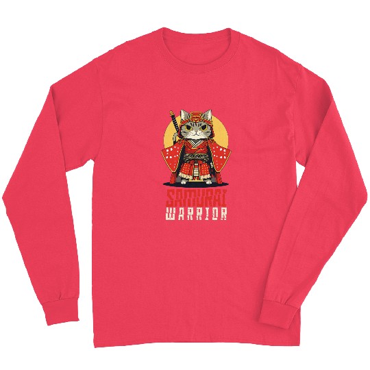 Japanese Samurai Cat Tattoo Kawaii Ninja Cat 8 Long Sleeves