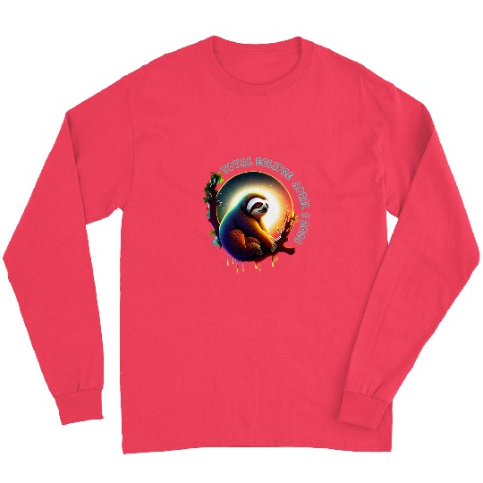 Sloth Pet Funny Total Solar Eclipse April 8 2024 Cute Sloth And Tree Long Sleeves
