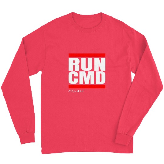 RUN CMD Command Line Shell IT Admin Nerd Geek Sysadmin dir Long Sleeves
