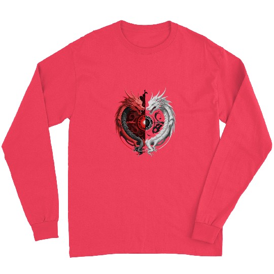 Dragon Pet two dragons facing off dragon yingyang 1 Long Sleeves