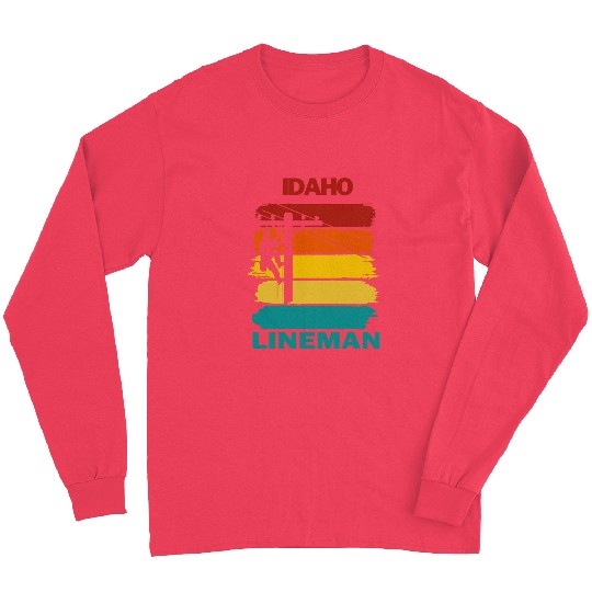 Electrical Idaho Lineman Sunset Electrician Long Sleeves