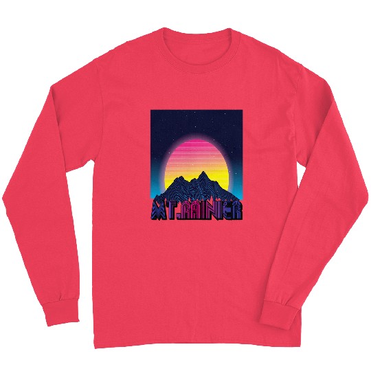 Mount Rainier Vaporwave Mountain Mountaineer Washington Long Sleeves