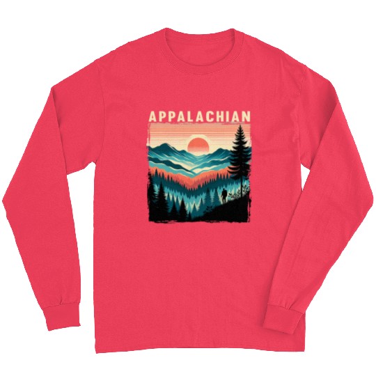 Trail Horizontal Stripe Appalachian Trail Hiking Camper Long Sleeves