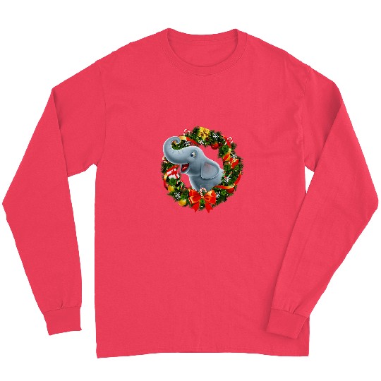 Elephant Pet Christmas Wreath Ornament Long Sleeves