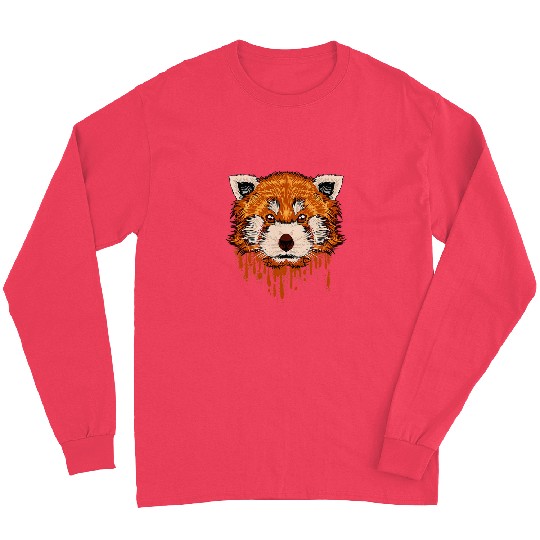 Panda Pet Drawn panda face with spray art red panda Long Sleeves