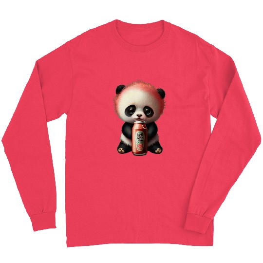 Panda Pet Drinking Lemonade Panda Bear Soda Pop Summer Teddy Bears Long Sleeves