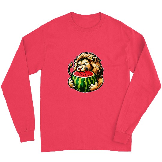 Lion Pet Eating Watermelon Long Sleeves