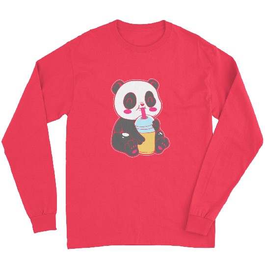 Panda Pet Drinking Boba Panda Bubble Tea Long Sleeves