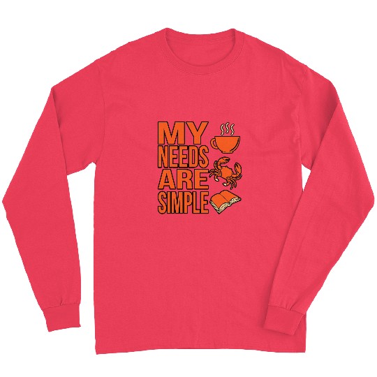 Coffee Fun Love Coffee And Crabs Seafood Crabbing Crab Lobster Graphic Long Sleeves
